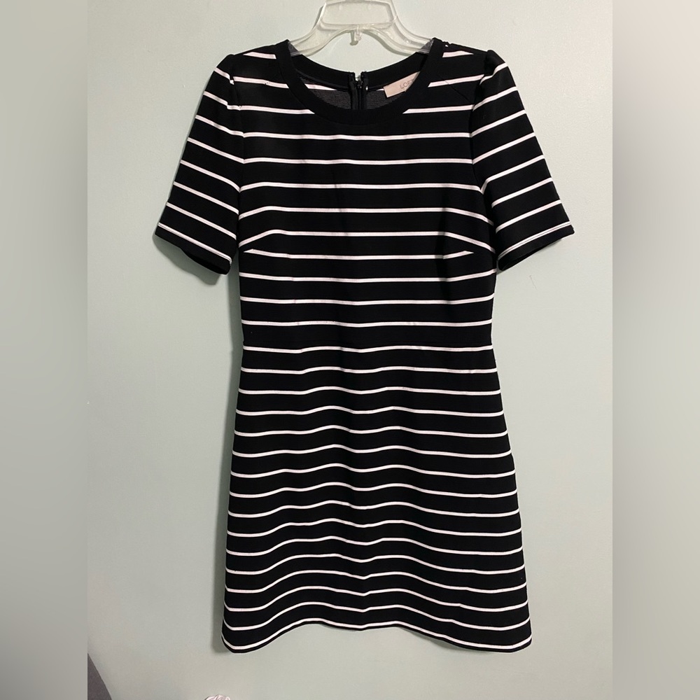 Ann Taylor LOFT A-Line Knit Striped Dress size 10